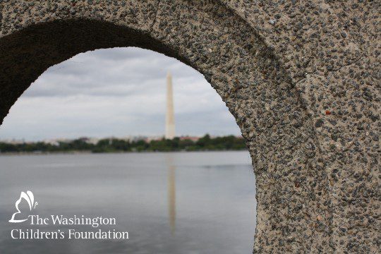 Photo of Washington and the logo of Washington Children Foundation logo
